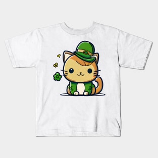 St. Patrick's Day Cat Kids T-Shirt